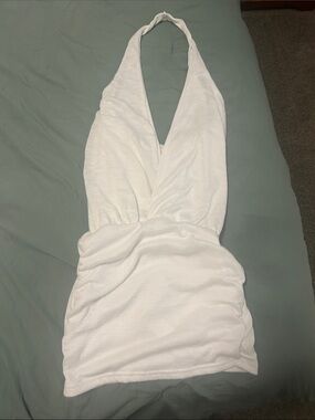 SHEIN White Halter Mini Dress